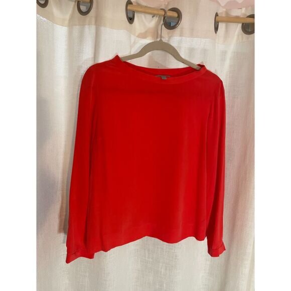 COS Silk Blouse in Vibrant Orange. Stylish Modern Minimalist Design Size 8 EUC - Picture 1 of 6